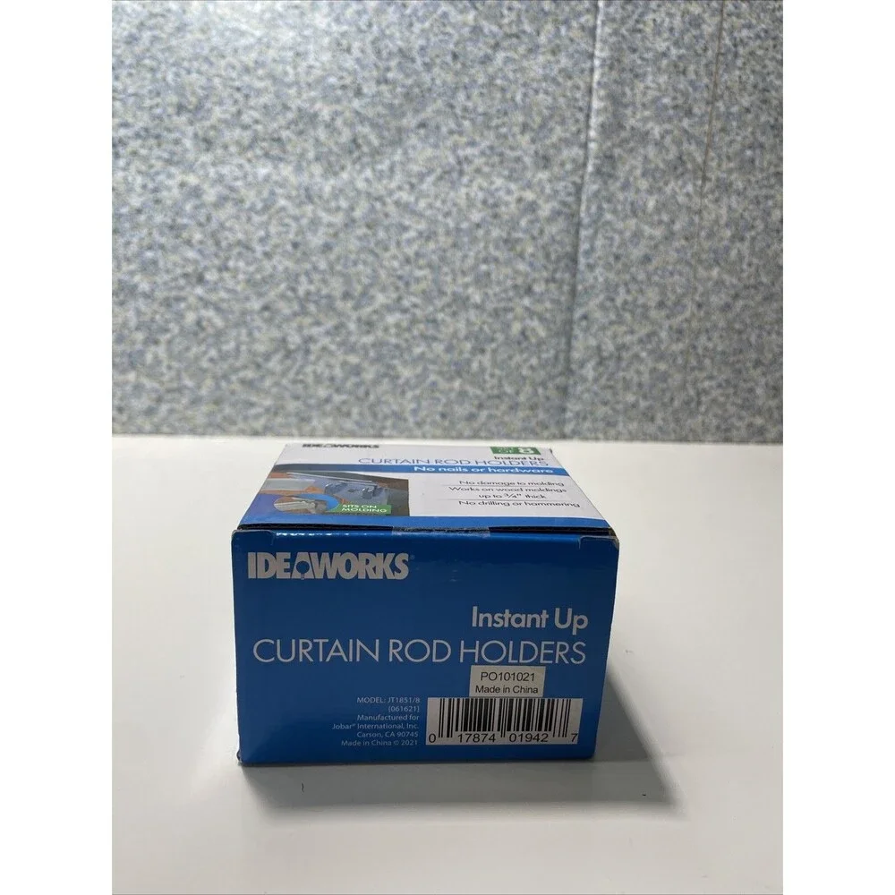 No Nails or Damage Instant Up Curtain Rod Holders #JT1851 Set of 8 By IdeaWorks